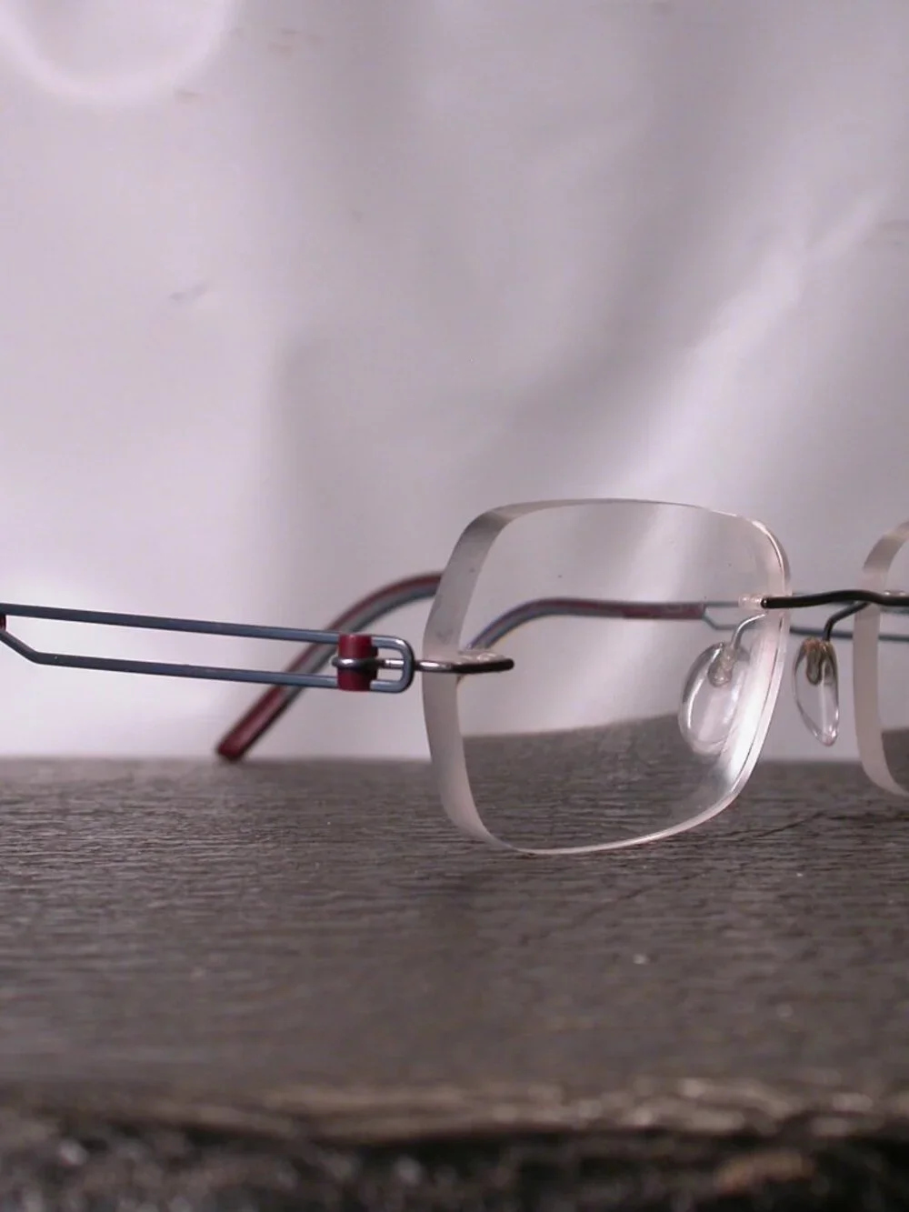 Silhouette Titan Frameless Blue Wire Purple Light Eyeglasses Made in Austria